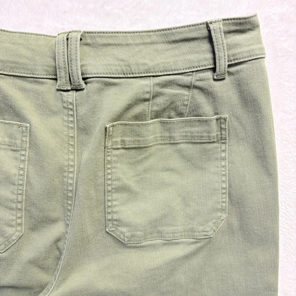 Talbots Pants Women Size 10 Olive Green Straight Ankle Crop Cotton Lyocell Blend - Picture 8 of 11